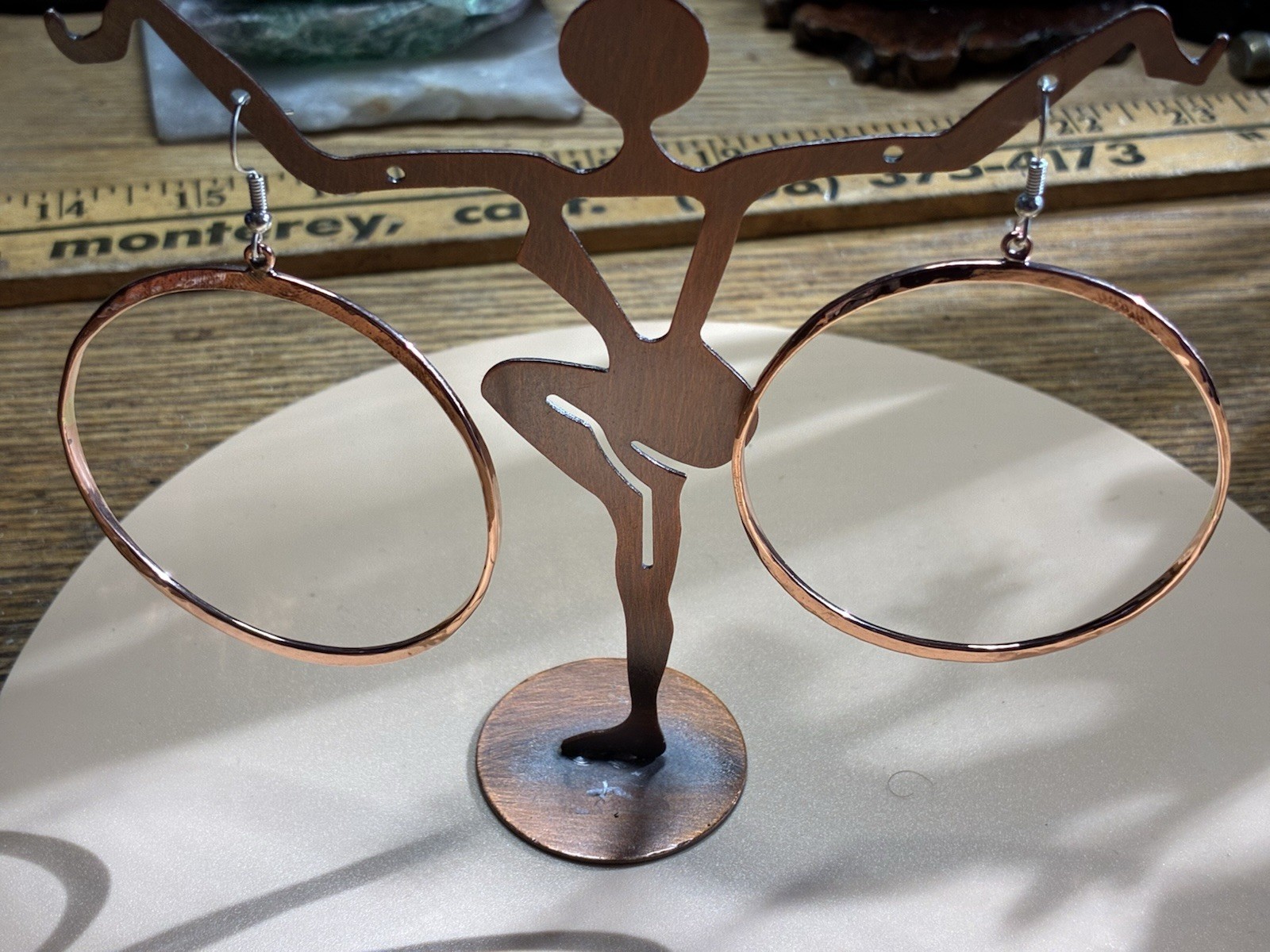 Solid Copper Hoop Earrings CE899 – 2 1/4 inches in diameter.
