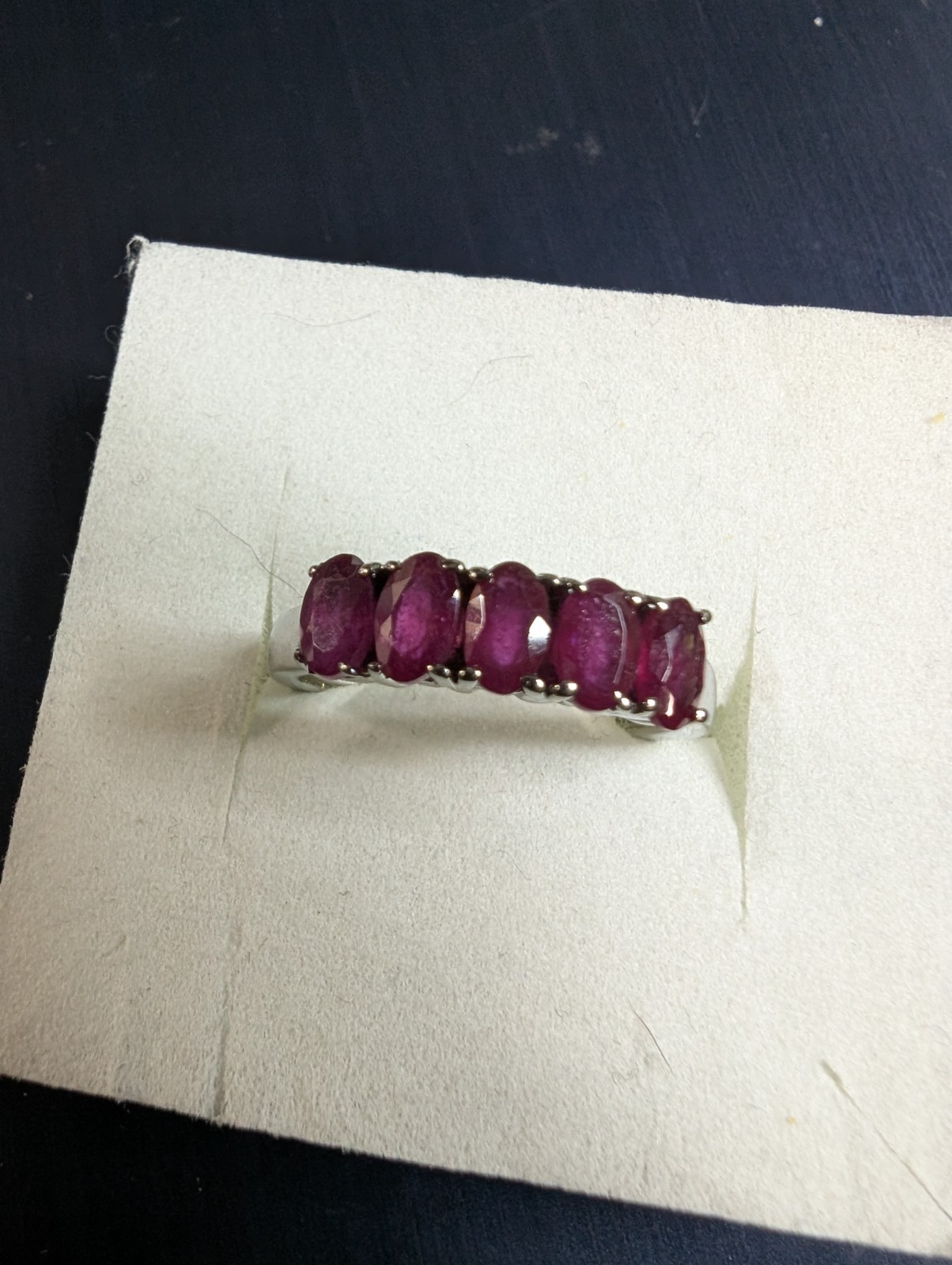 Niassa Ruby 5-5x3mm Stainless Steel size 6 1.75 ctw DAD1162