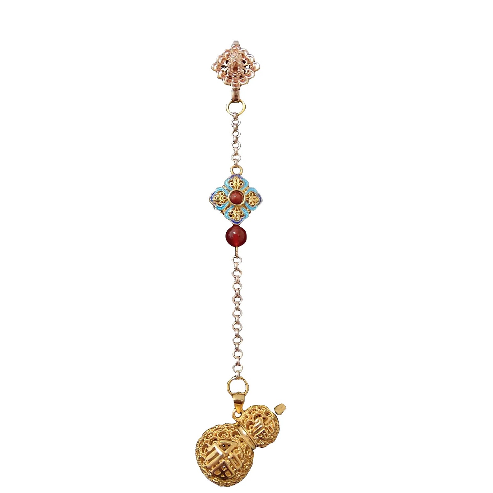 Fu Lu Chinese Gourd Sachet Qipao Waist Clip| Openable Chinese Fragrant Pendant