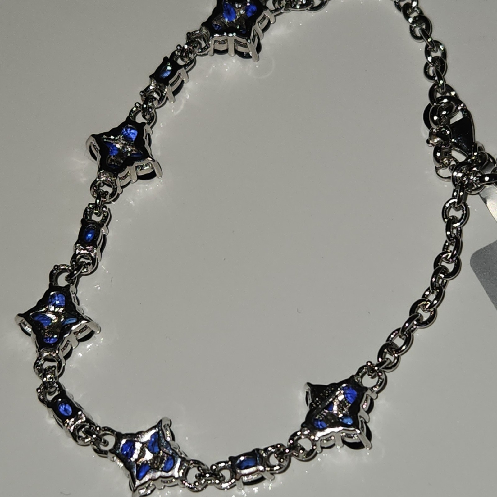 5.41ct Sri Lankan Sapphire Sterling Silver Bracelet