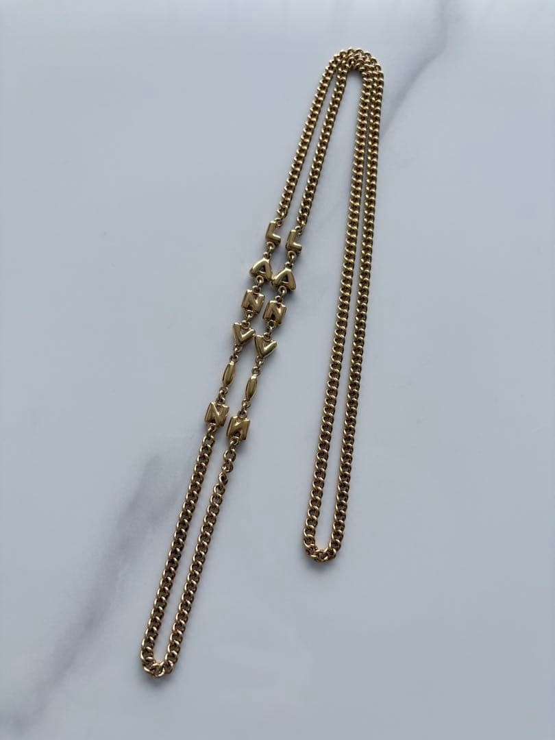 LANVIN Necklace Gold Color Logo Design