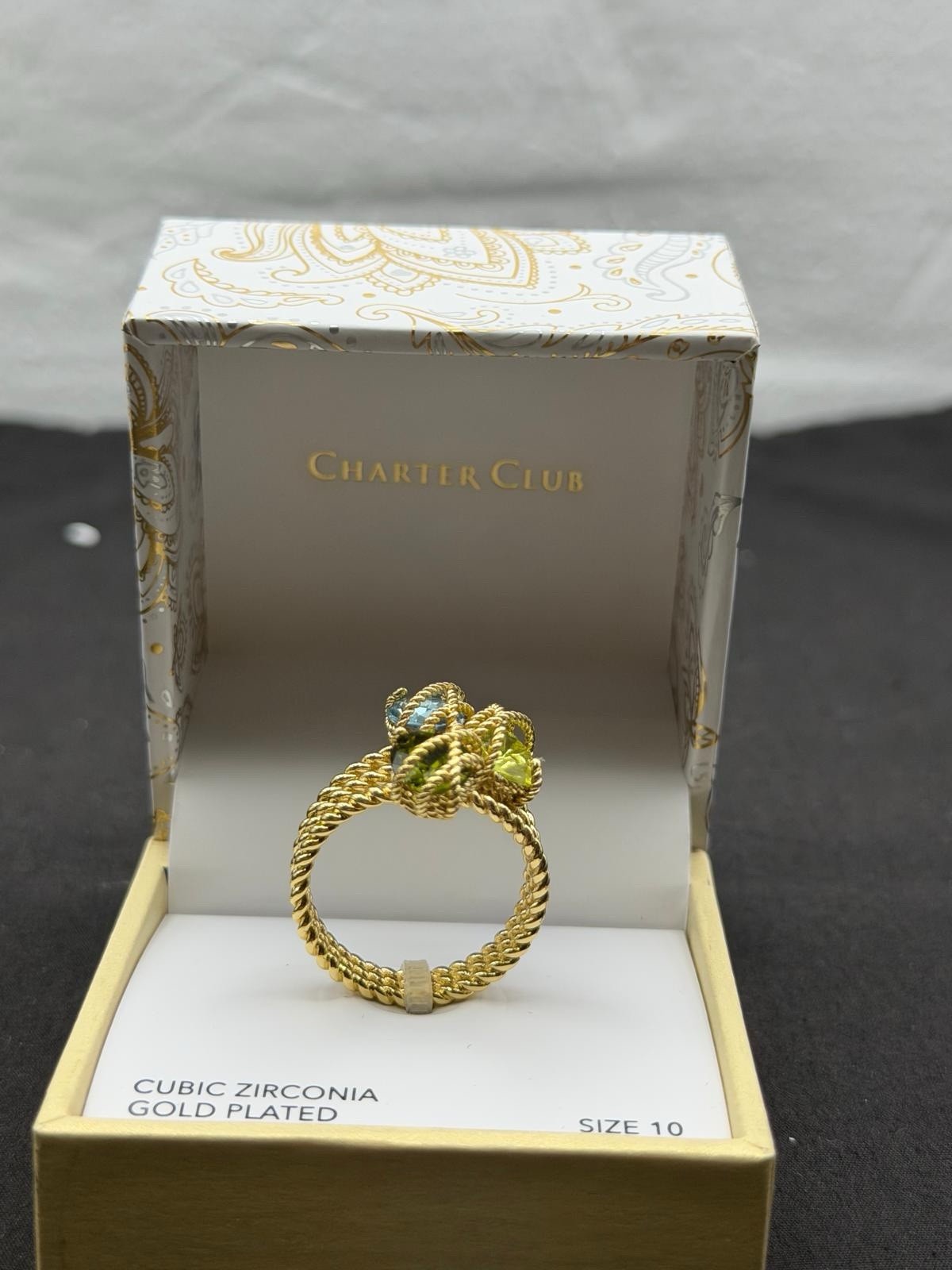 Charter Club Women Multi Oval Wrap Band Ring Size 10