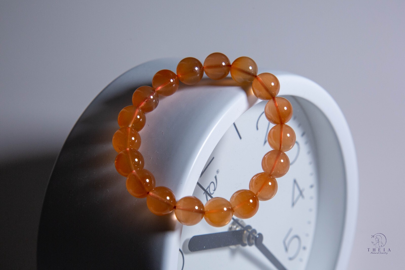 11mm Red Rabbit Hair Quartz Beaded Bracelet, Venus Crystals, Rutilated Quartz