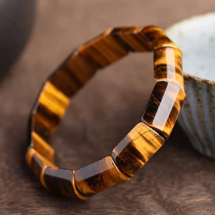 Natural Tiger Eye Gemstone Stretch Bracelet Healing Crystal Bracelet Gift