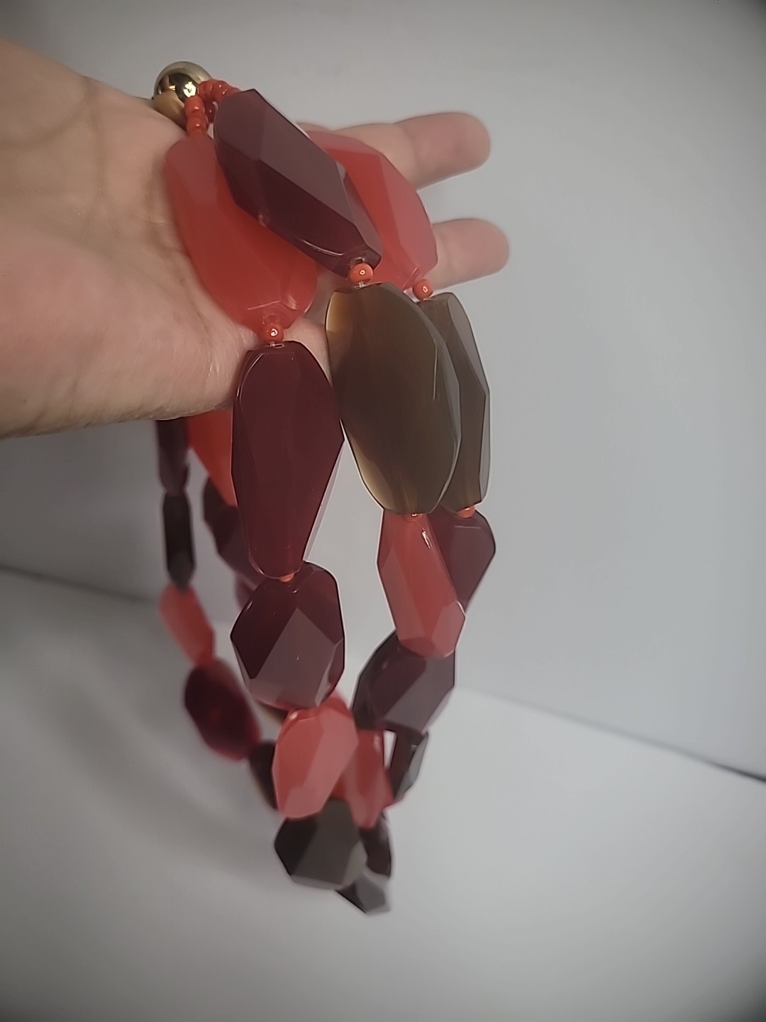 Vintage Bill Blass Beaded Multi Strand Gold Tone Beaded Necklace Jewelry Costume