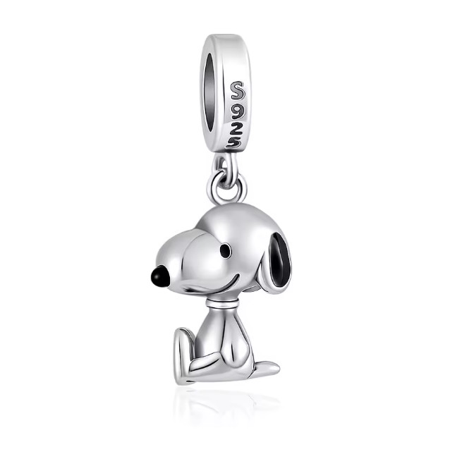 S925 Silver Charlies Scout Snoopys Dog Necklace Charm Bracelet Pendant Simulated