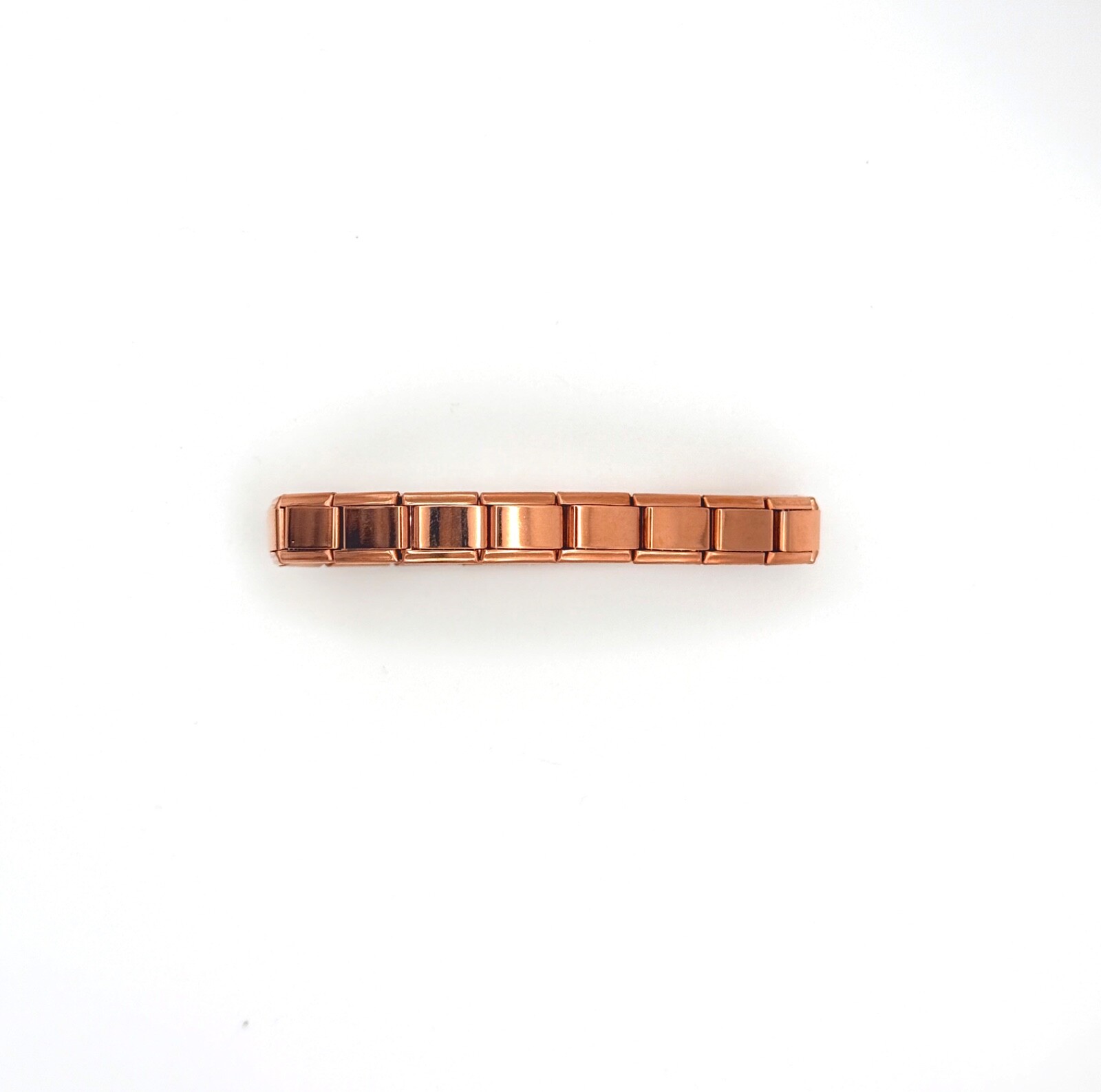 Classic Italian Charm Bracelet 18 Links 17.5cm length 9mm 10mm Rose Gold