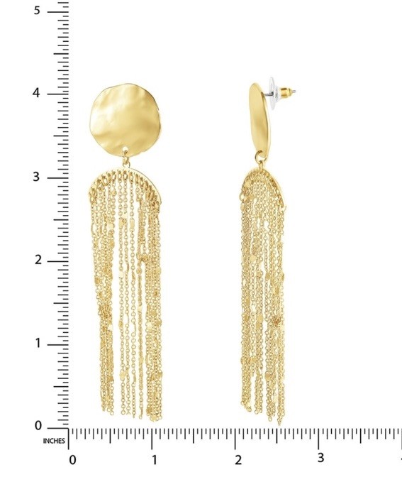 Jessica Simpson Hypo-Allergenic Tassel Dangle Earrings Gold Tone Metal