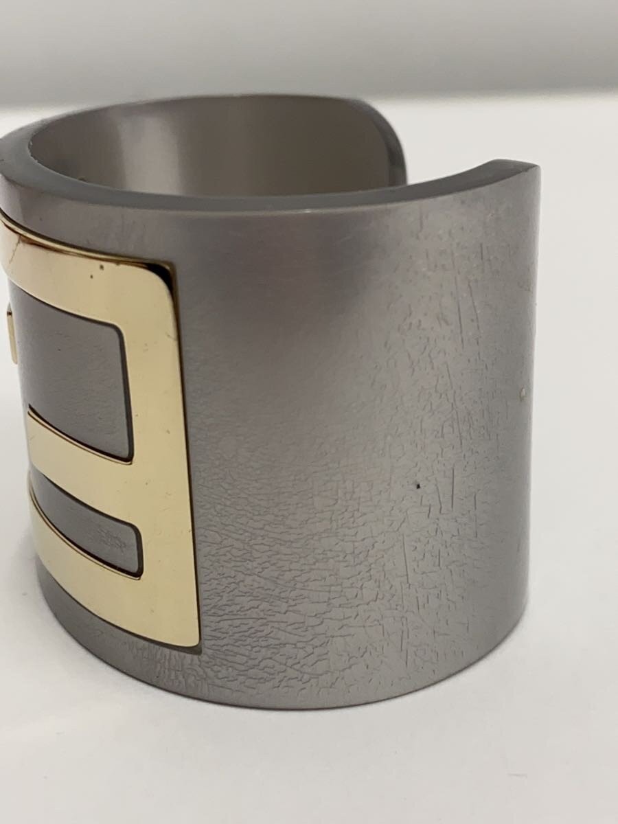 Fendi Bangle Cuff Bracelet FF Logo Gray Women’s Accessories Band Width 4.5cm