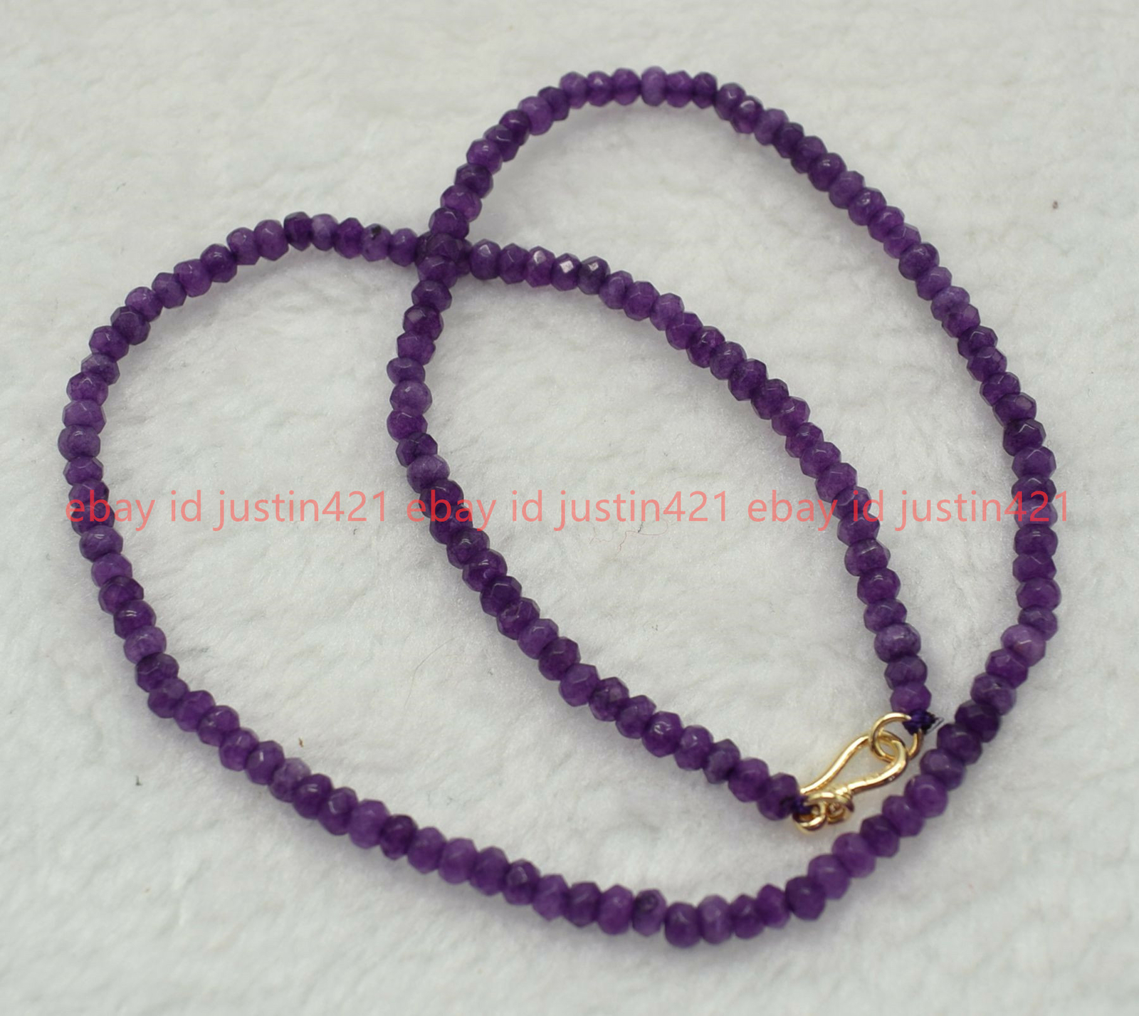 Natural 2X4mm Faceted Purple Amethyst Gemstone Beads Necklace 16-28″ AAA+