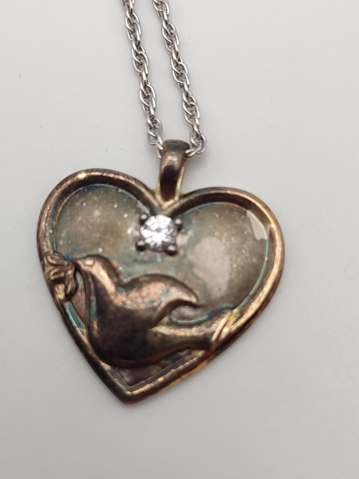 Gorham Sterling Serenity Prayer Heart Pendant 20″