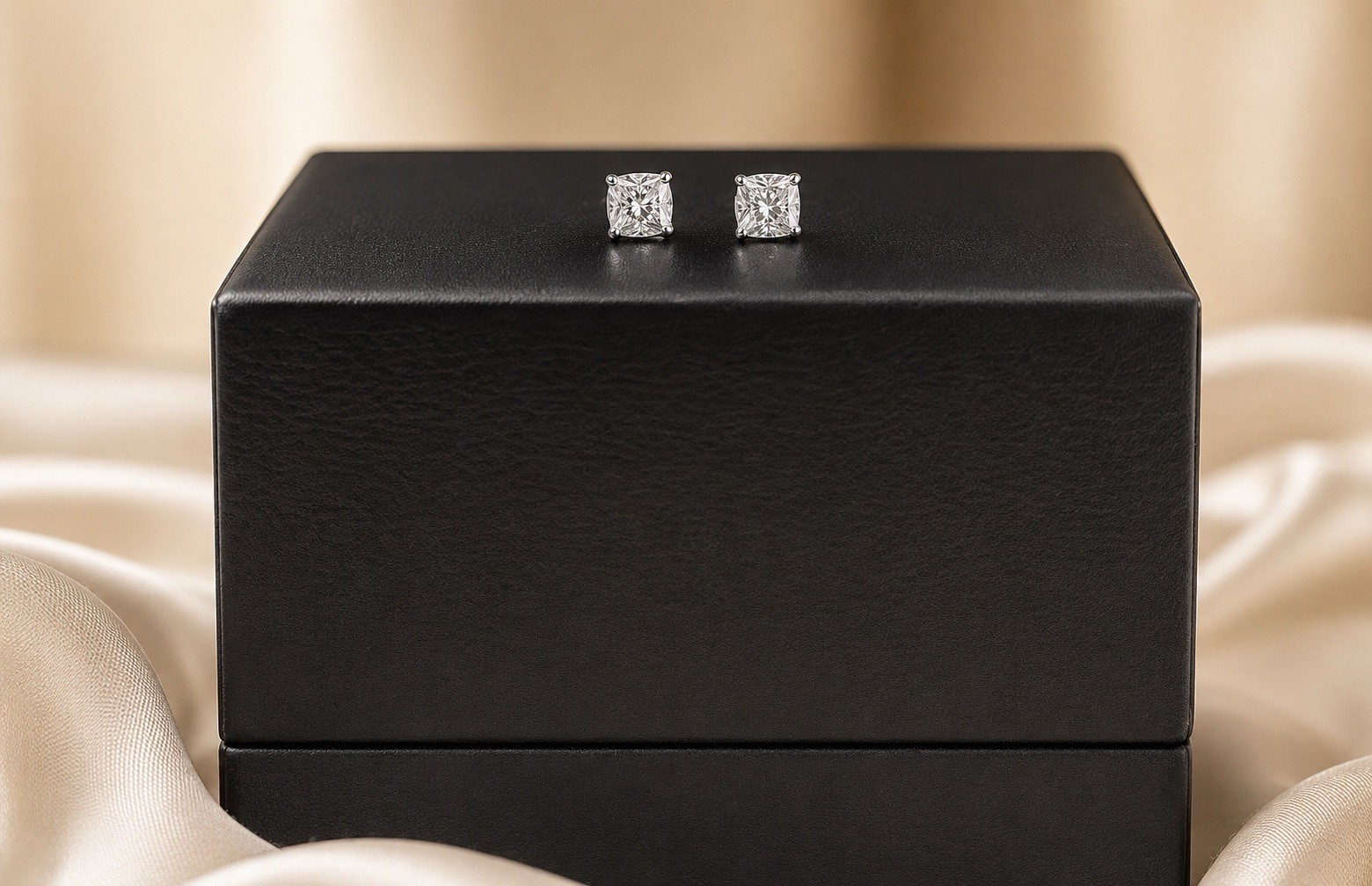 1 Ctw Lab Created Diamond Stud Earrings Real Nice Quality Platinum 950