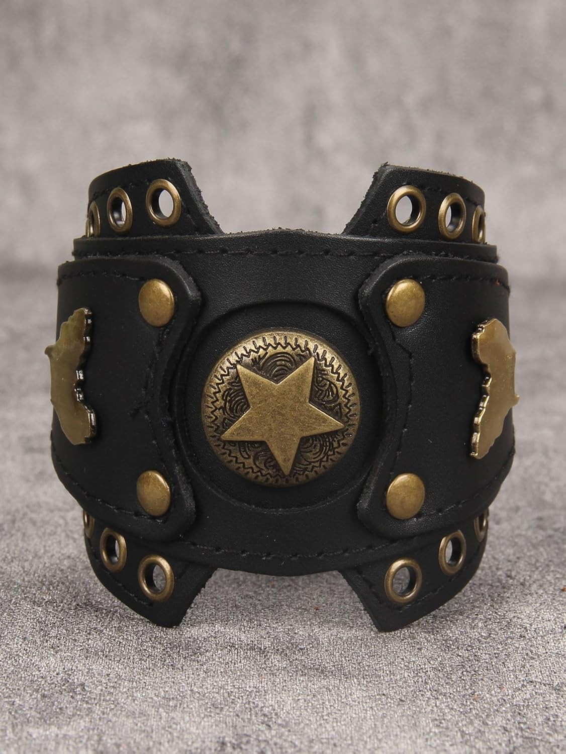 Punk Leather Cuff Bracelet Adjustable Straps Wrap Bracelets Arm Armor Cuff Gothi