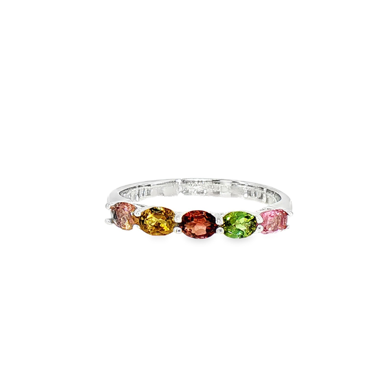 925 Sterling Silver Ring Oval Tourmaline 4X3mm RingSize 8 Gemstone Jewelry