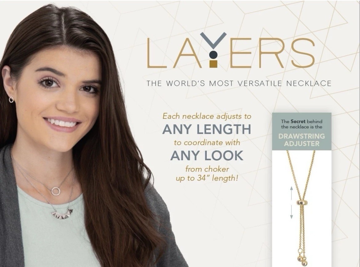 Layers “BLESSED” Necklace Silver Adjustable Mix Match Christian LAY-533S