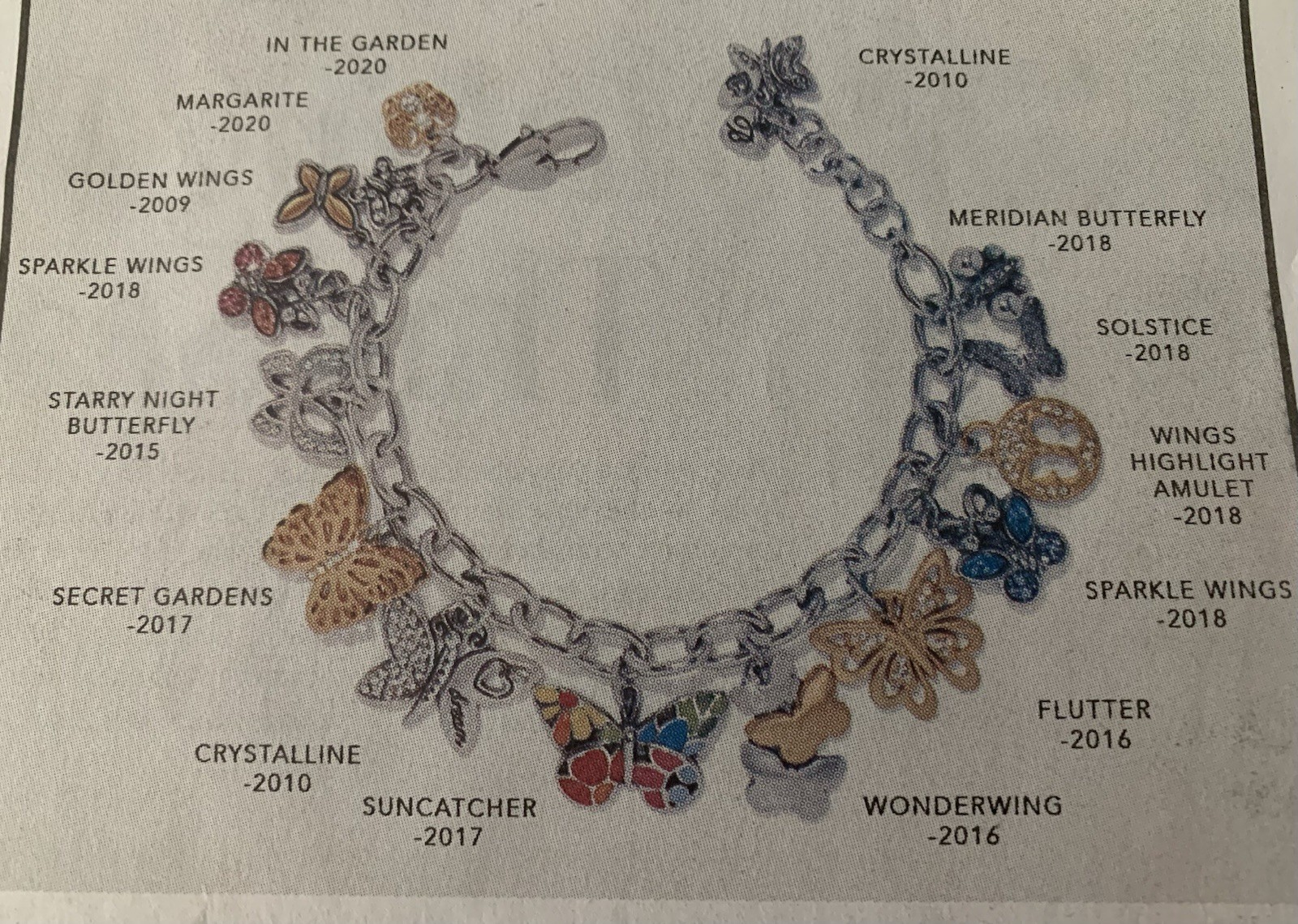 Brighton CRYSTALLINE BUTTERFLIES 2010 Remix, Size 7.5-8 Inch Bracelet, “Dream”