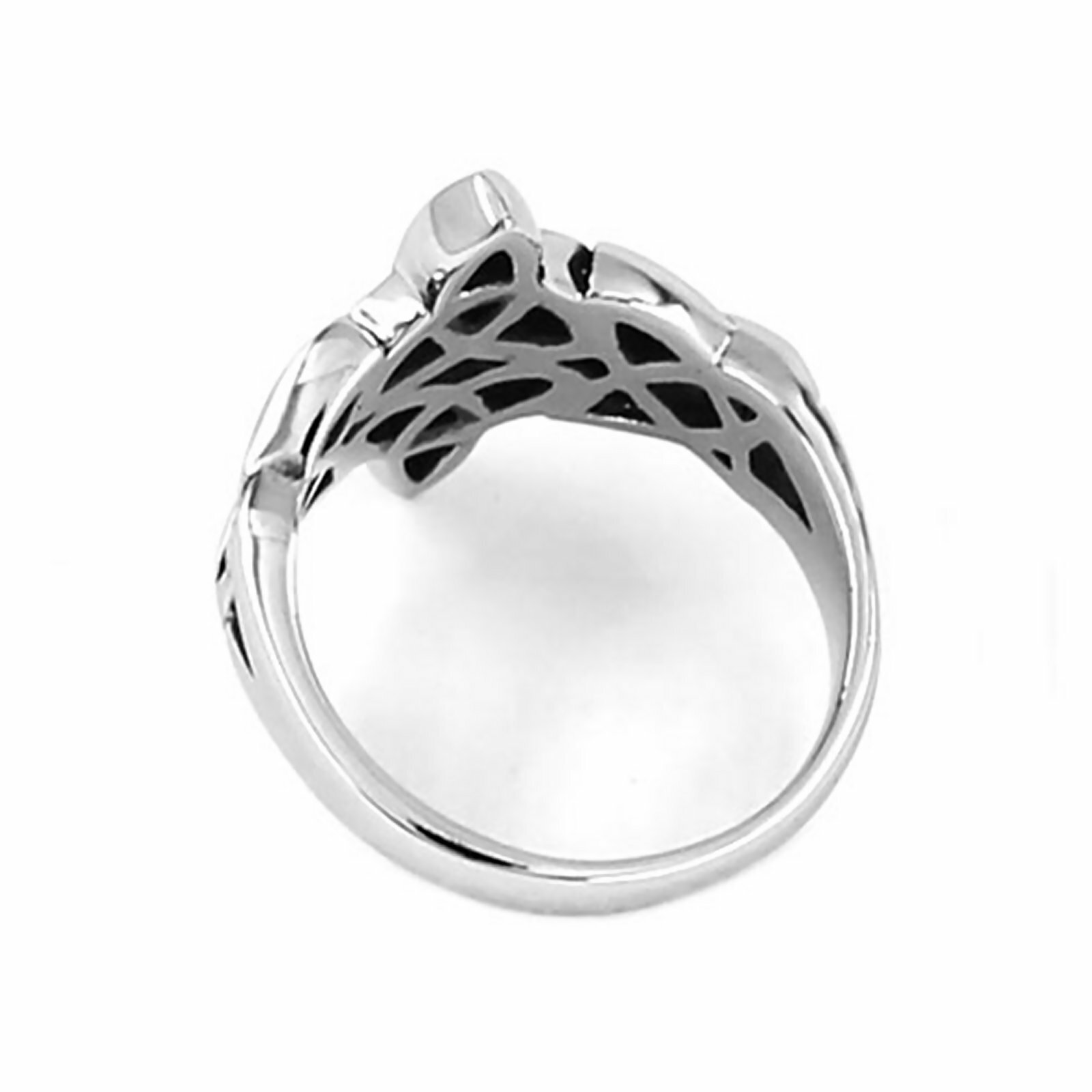 Double Celtic Triquetra Ring Womens Mens Stainless Steel Trinity Knot Band