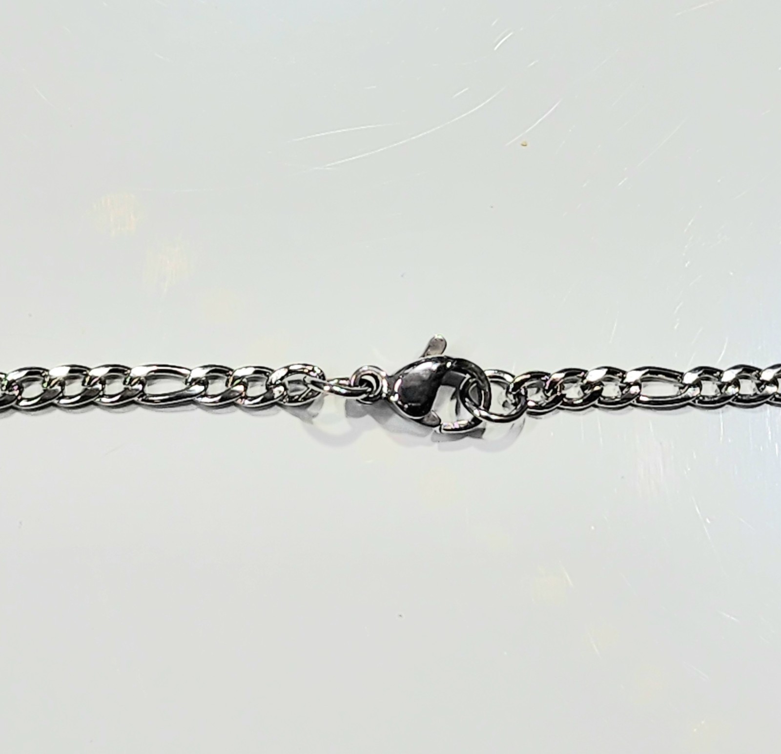 Stainless Steel Italian Horn 1 inch with 18-inch Figaro Chain
