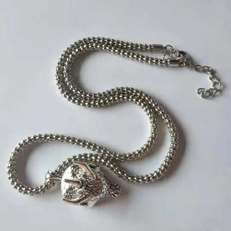 Domineering Dragon Head Necklace Jewelry Vintage-Silvery Magical Gothic Pendant