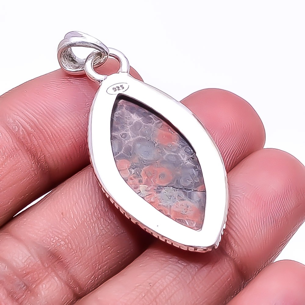 Poppy Jasper -Morgan Hill 925 Sterling Silver Handmade Pendant 1.76″ P21