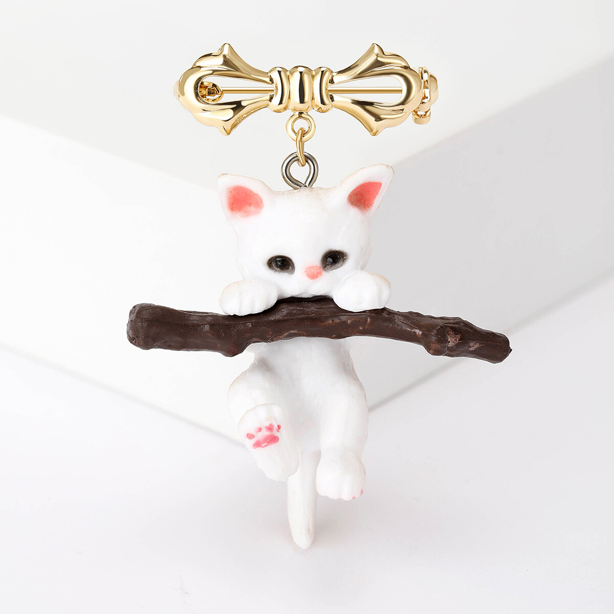 creative animal cartoon pins cute cat tree branches brooch jewelry