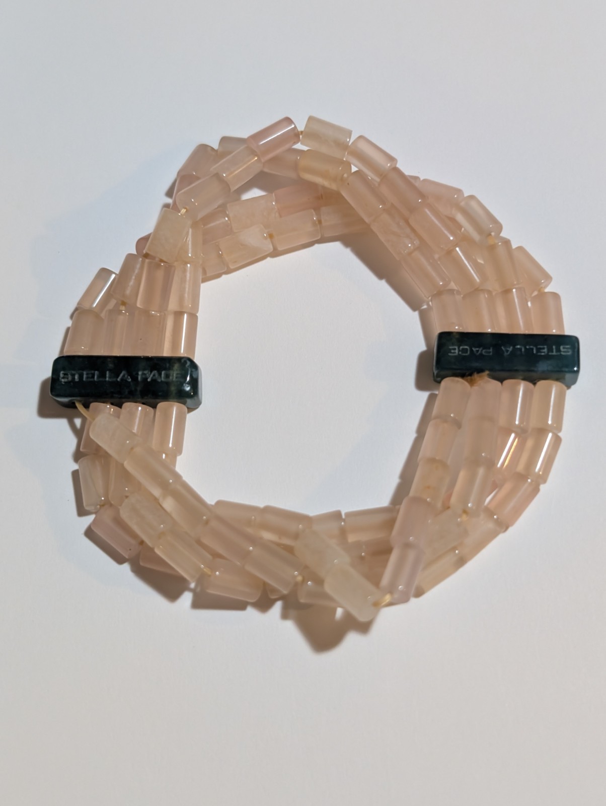 Stella Pace Genuine Rose Quartz Crystal Multi-strand Stretch Power Bracelet
