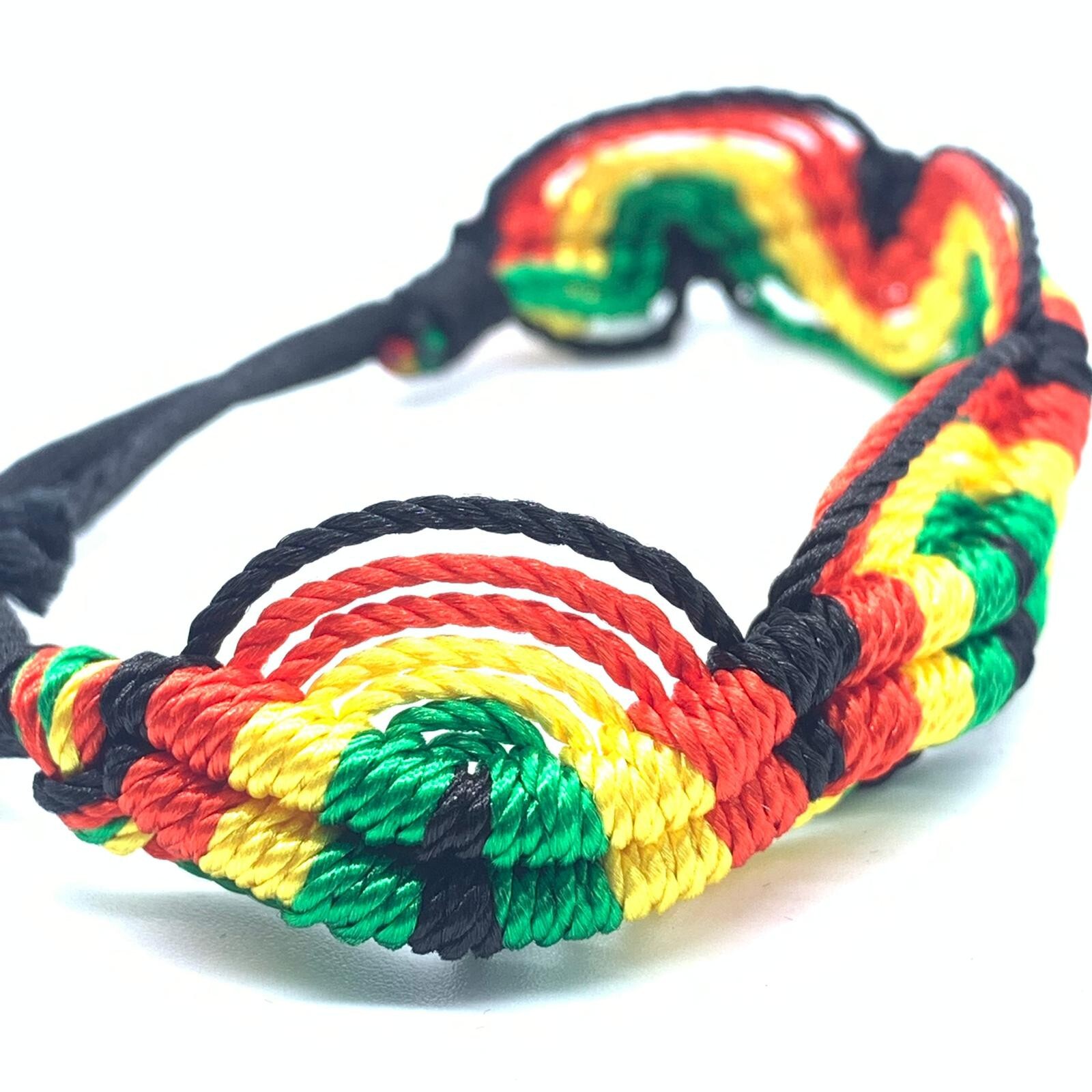 Leaf Rasta Hippie Braided Rope Handmade Macramé Cord Bracelets RASTAFARI 7-11in