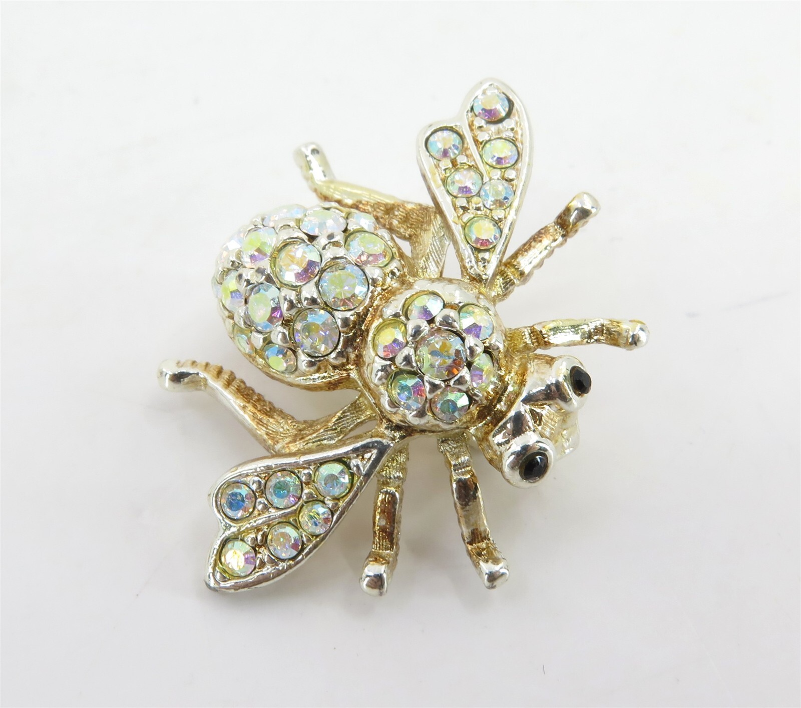 Joan Rivers Classic Collection Set of 4 Varied Rhinestone Crystals Bee Pins Gold