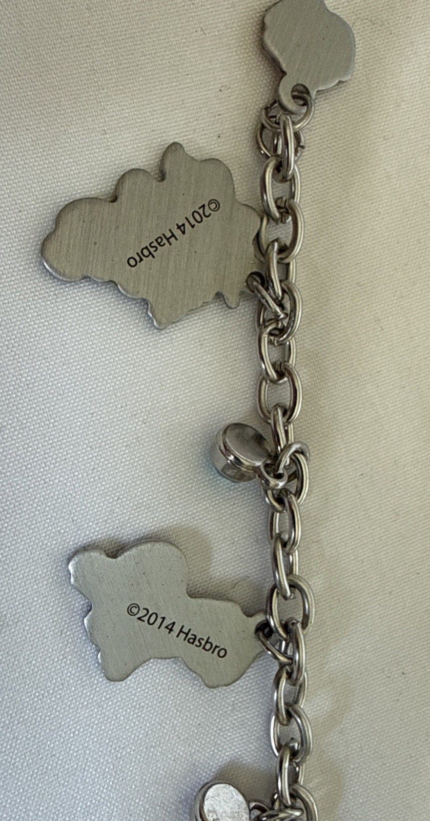 2014 My Little Pony MLP Charm Silver Tone Bracelet Sz 6.25 In Multicolor Stones