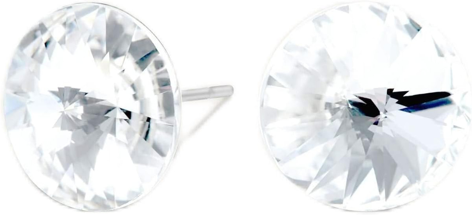 Rivoli Crystal Earrings for Women, Hypoallergenic Stainless Ear Studs | 8Mm Stud