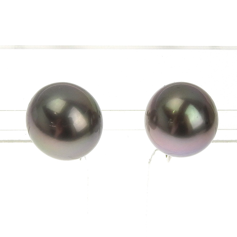 Earring 2-piece set Pearl Necklace8.6-13.1ｍｍ Silver/Black Cultured Pea…