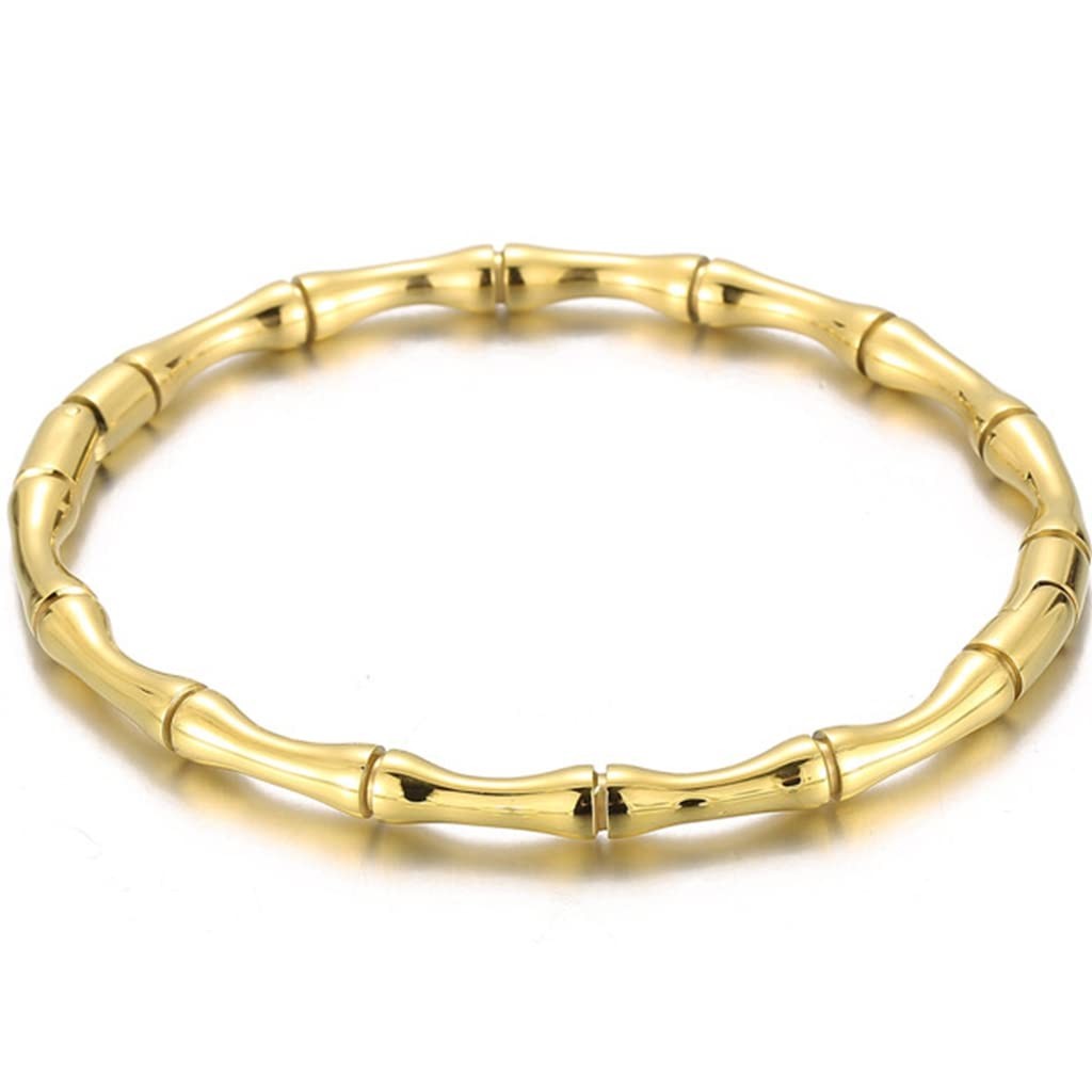 Jewelers Stainless Steel Bamboo Style Classic Plain Open Clasp Bangle Bracelet