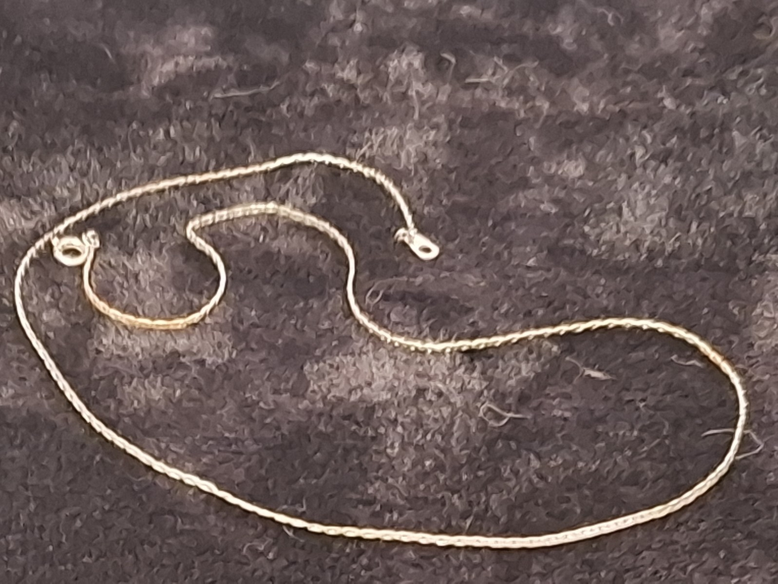 Gold-Tone Metal Rope Chain Necklace Spring Ring Clasp Chain Style No Stone