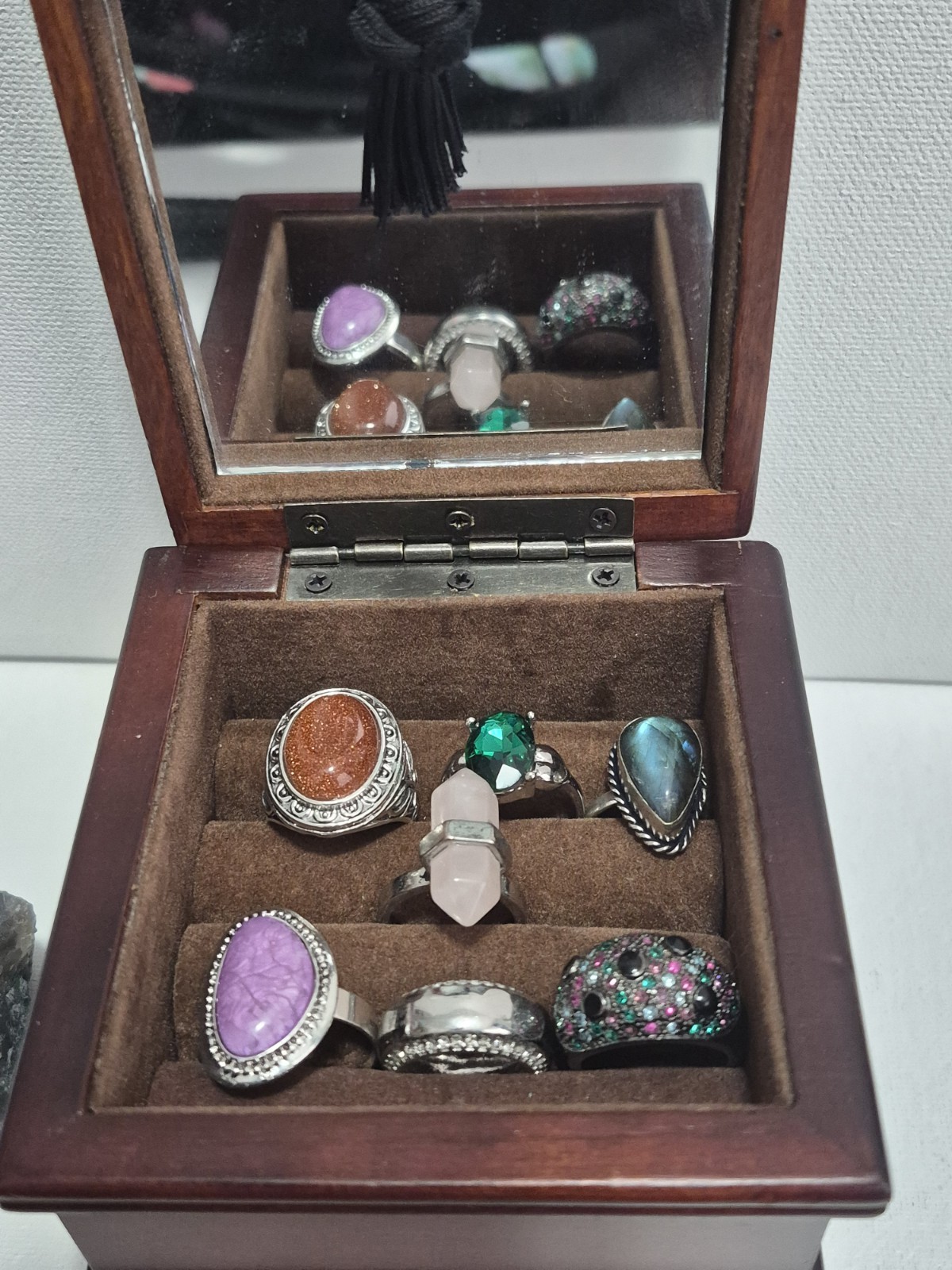 Lot Of 7 Vintage Ladies Silver Tone Rings Various Sizes B453