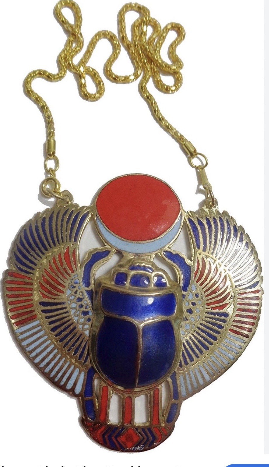 Brass Scarb Winged Necklace Pendant with Chain Jewelry Gift for Men Women New