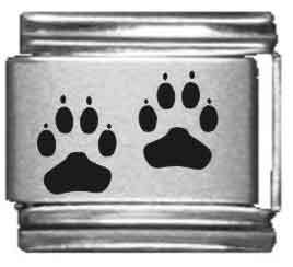 Clearly Charming Paw Print Laser Italian Charm