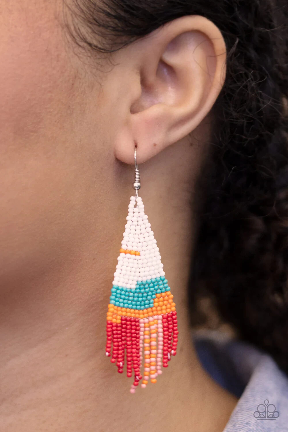 Paparazzi SUMMER HEAT white SEED BEAD earrings