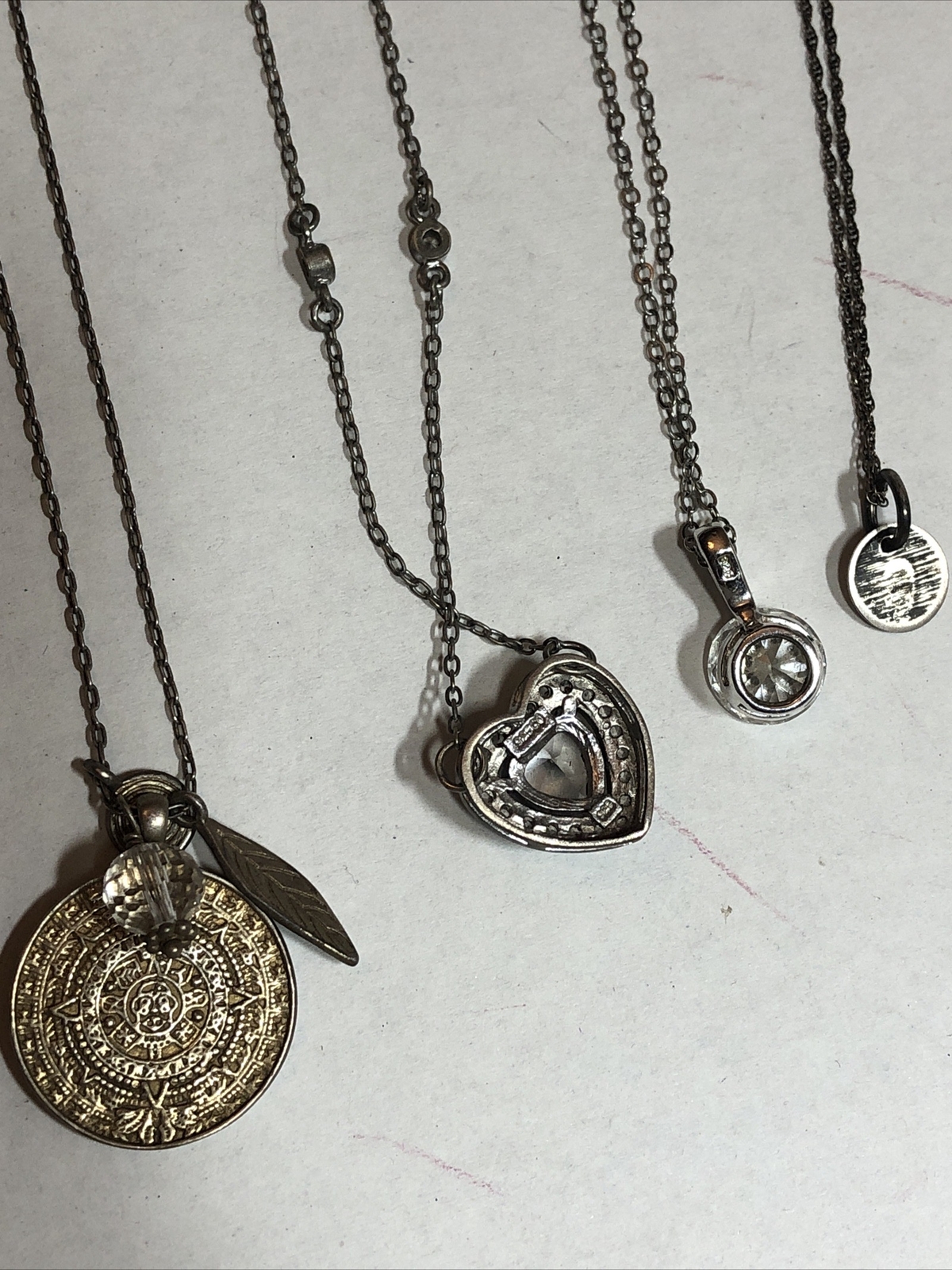 4. Vintage 925 Sterling Silver Mixed materials Chain Necklaces Lot of 8, 37g