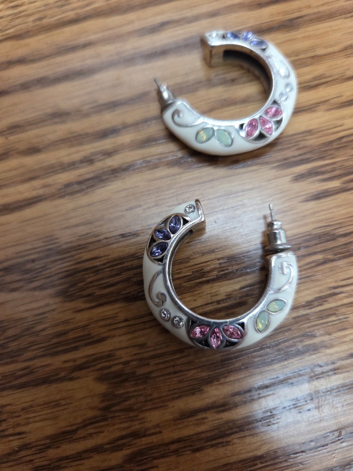 Floral Giardino Brighton Enamelled Multicolor Crystal Hoops