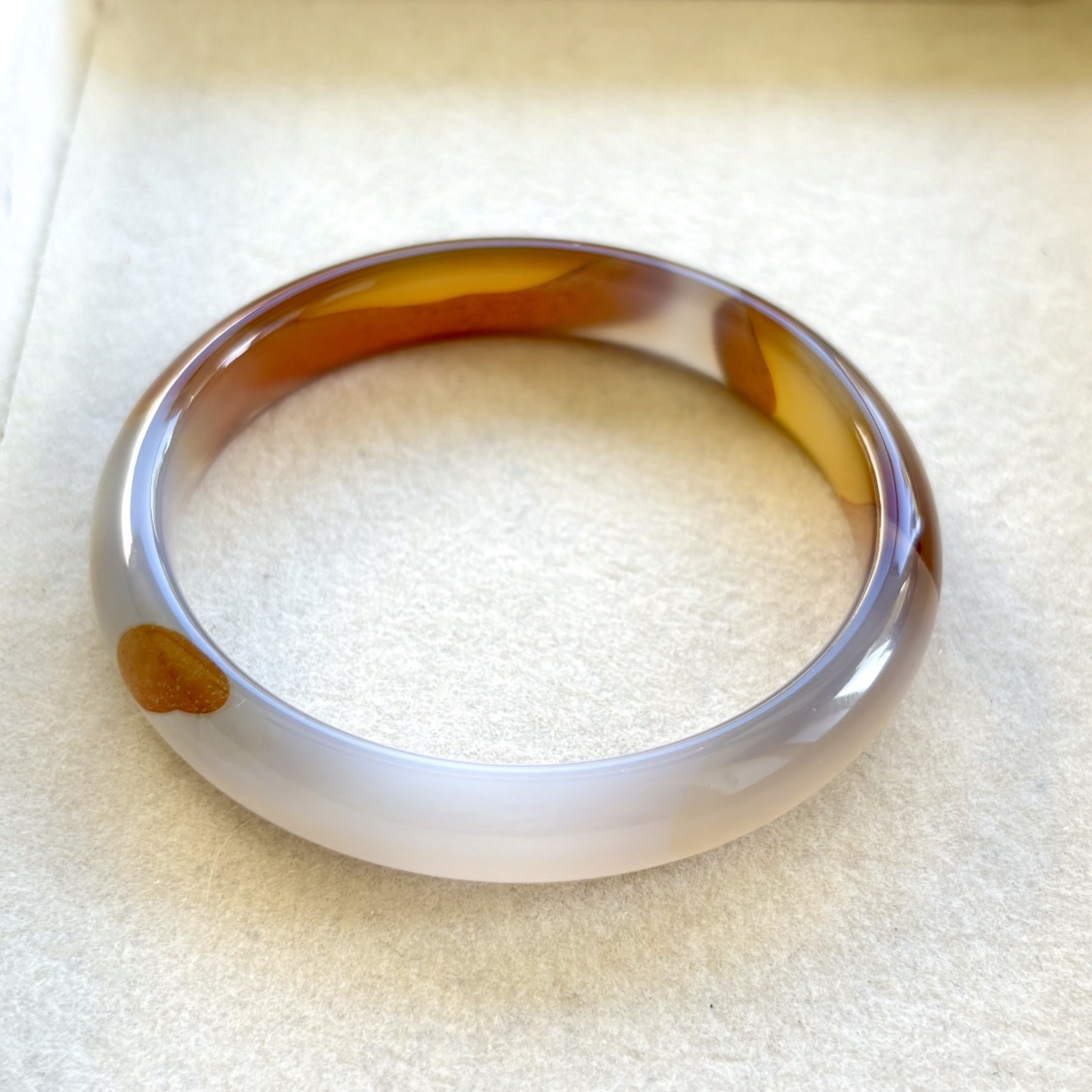 59mm Carnelian Agate Bangles Bracelets Donut Red Lace Agate Banding