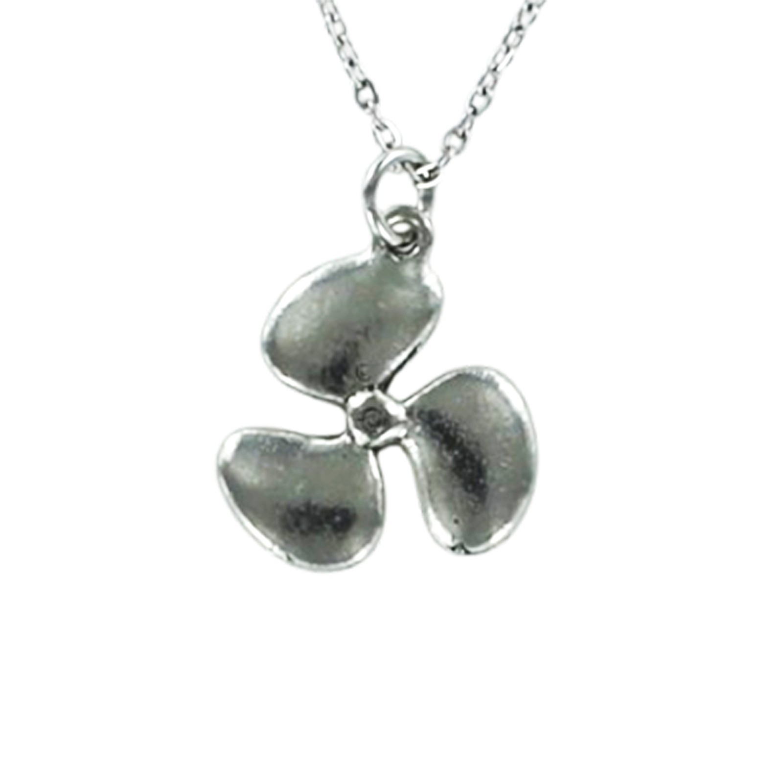 BOAT PROPELLER Necklace on Chain Charm Only Pewter Boating Motor Prop Water Ski
