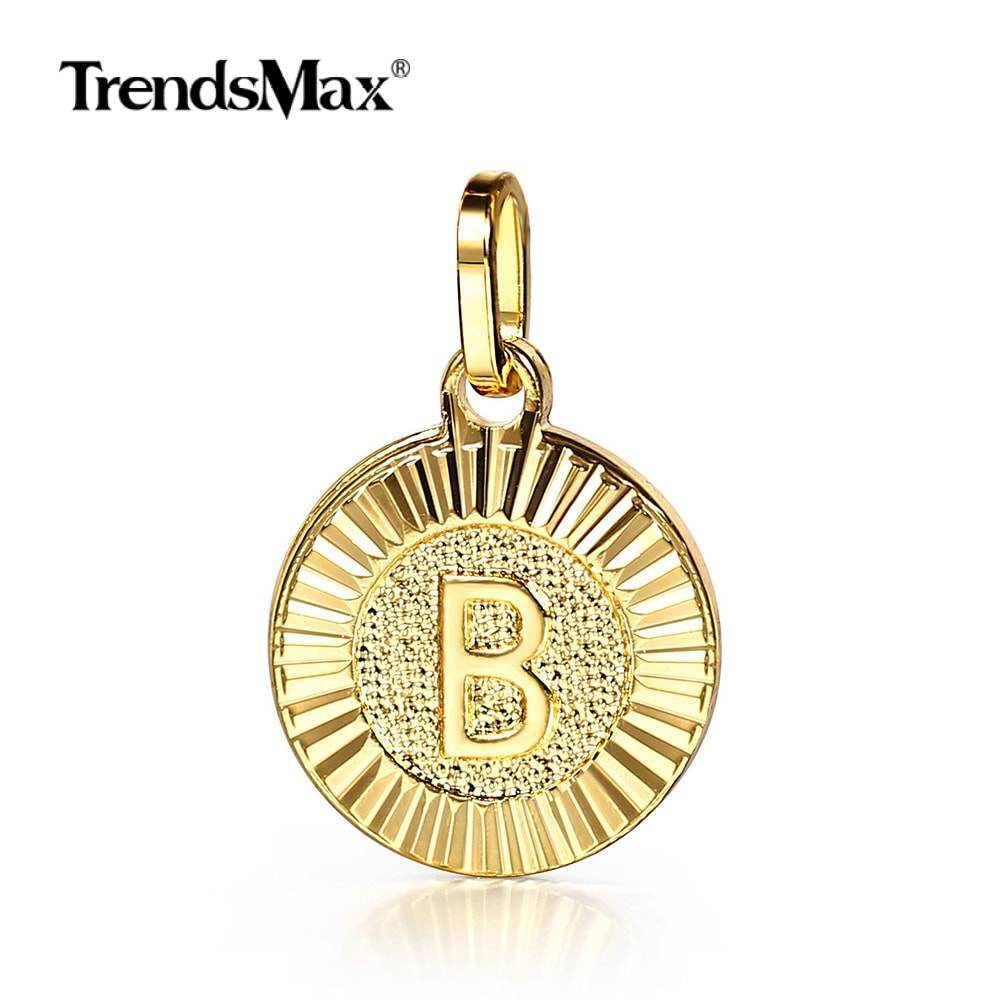 Gold Plated Initial Letter A-Z Pendant (Round-shaped Charm Only) Hot Wholesale