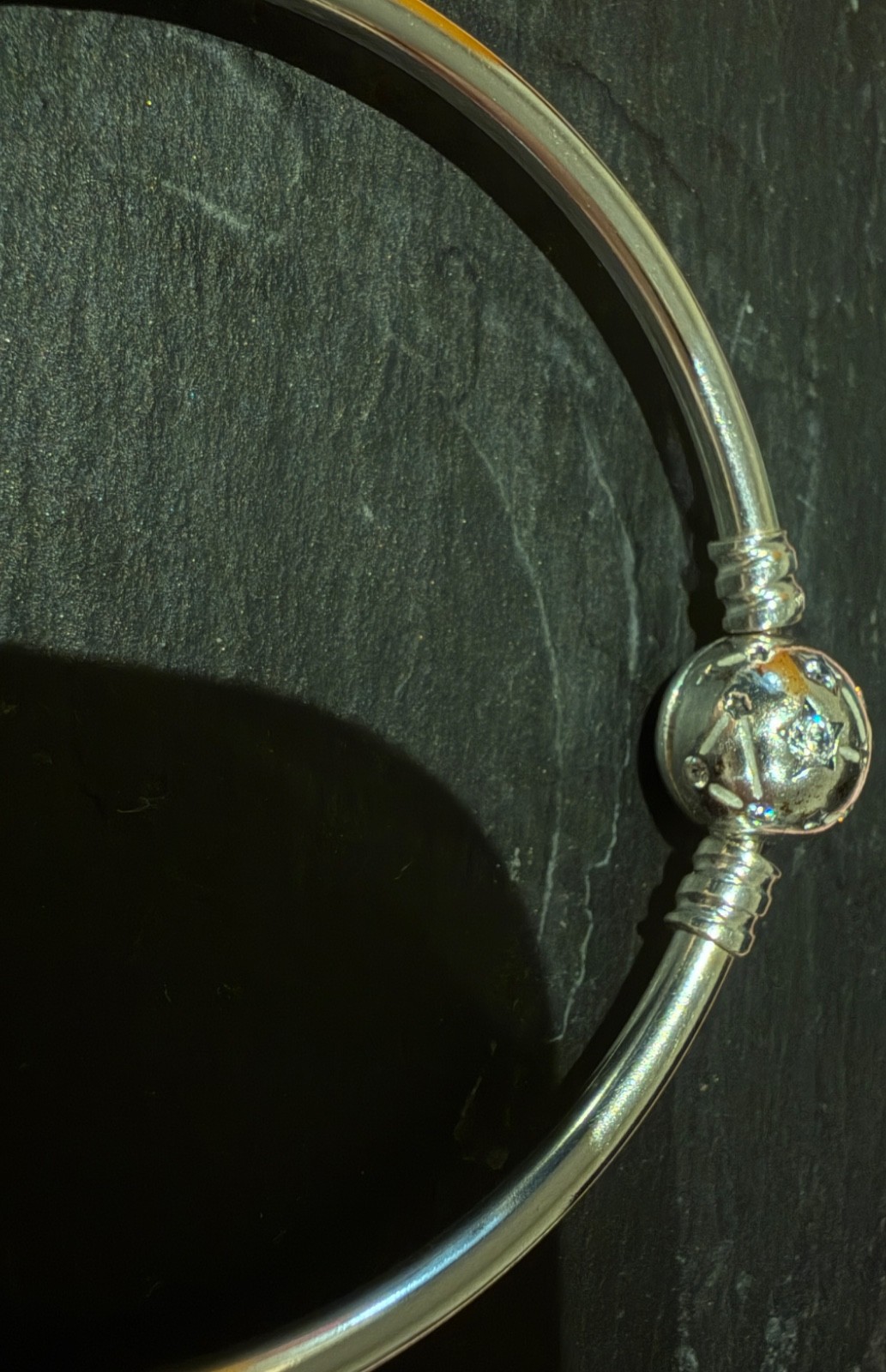 Pandora Moments Stars & Galaxy Bangle 590009C01-16 S925 RETIRED Size 16 With Box