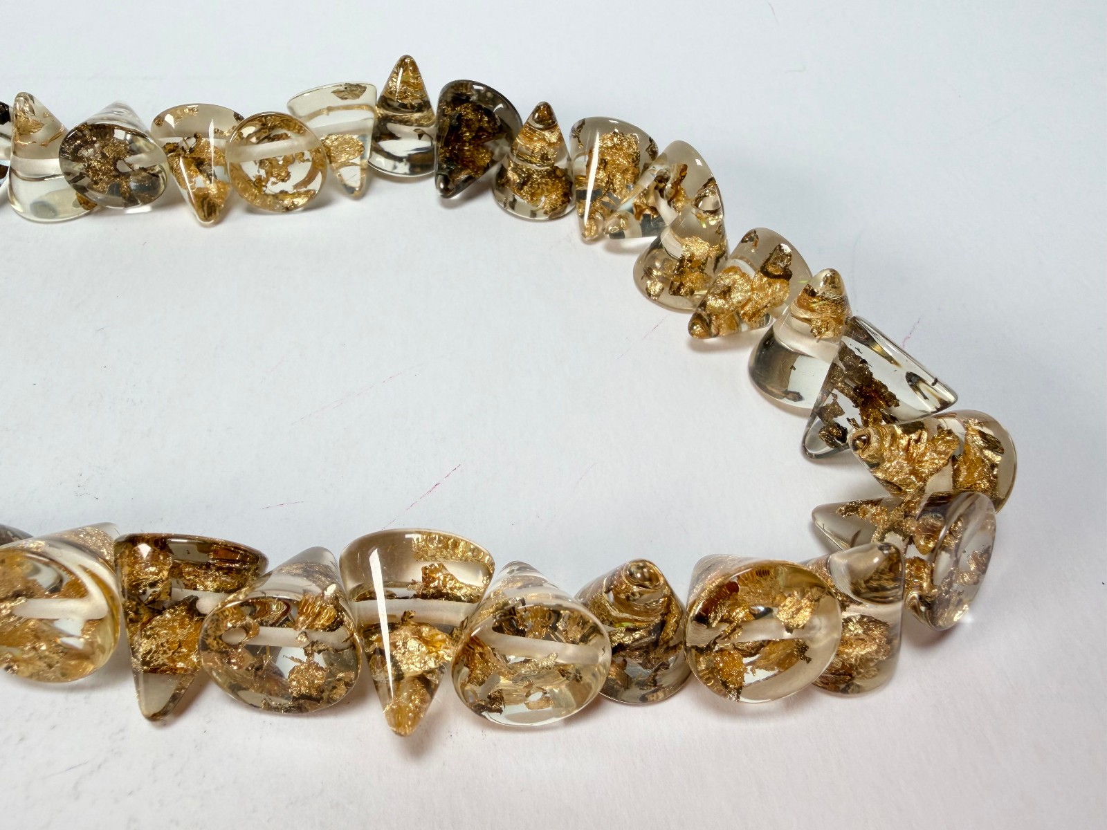 Jackie Brazil “Corina” Small Cones Gold Flakes 55cm Necklace ( N0058 )