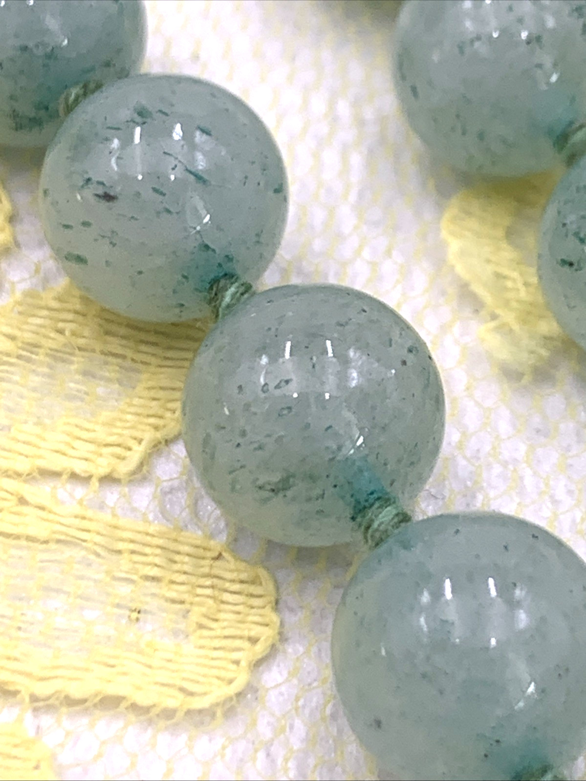 Green 10mm Aventurine Quartz Beaded Necklace Hand Knotted 10mm Round Strand 32″