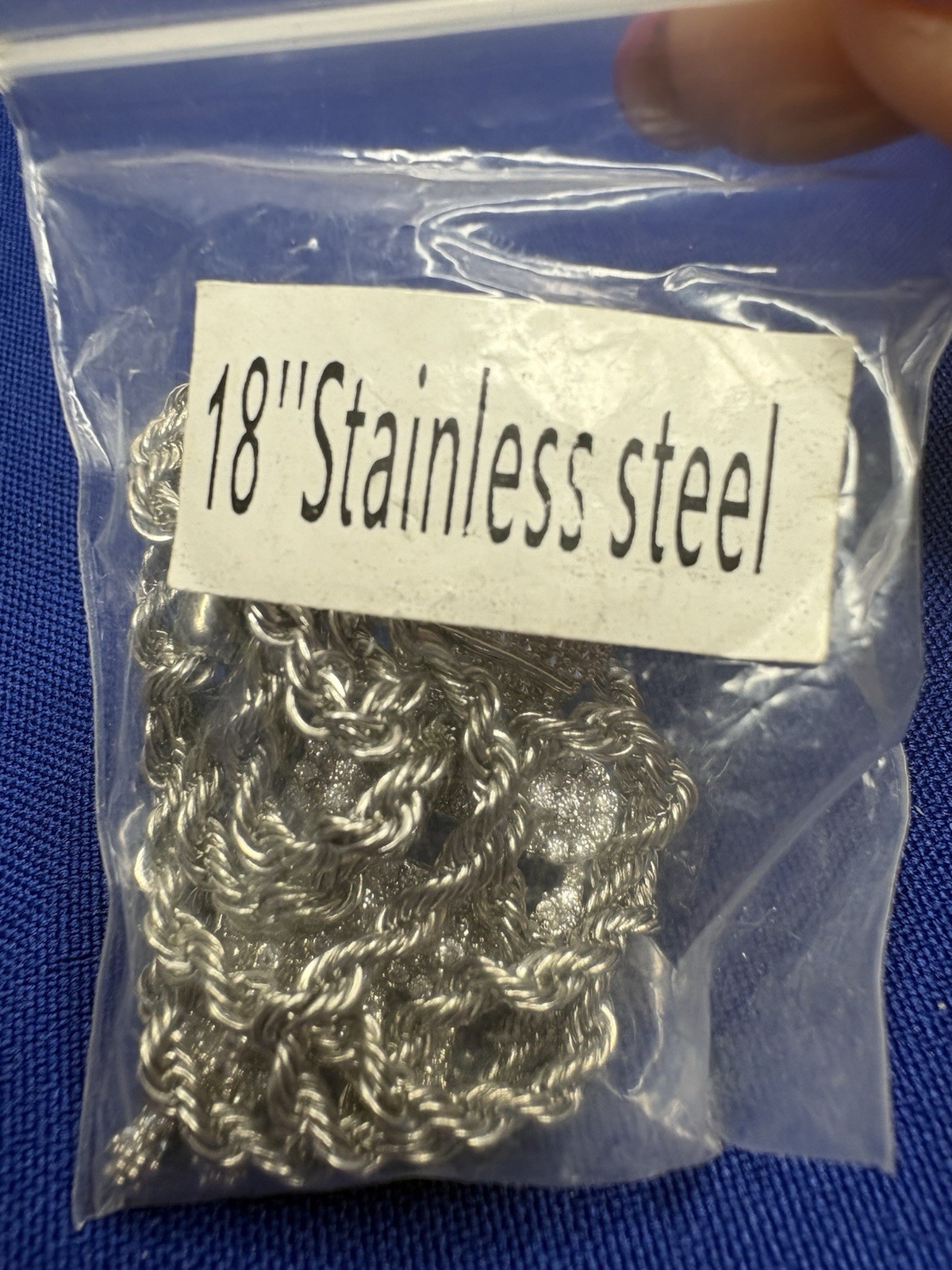 NEW 18” Stainless Steel Silver Rope Chain Necklace w/Crown Drip Letter F Pendant