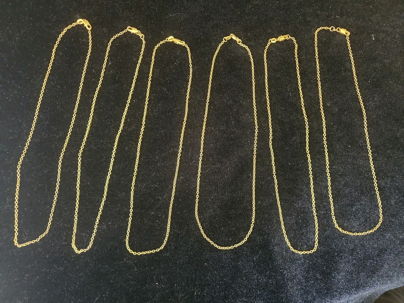 Lot Of 6 18K Gold Filled Necklace Chains Simple Dainty 16″ Around
