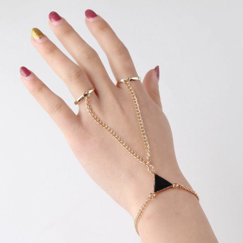 New Womens Bracelet Bangle Finger Ring Harness Hand Chain Jewellery