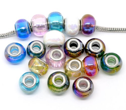 Ten “Iridescent Beautiful Murano Glass” Beads