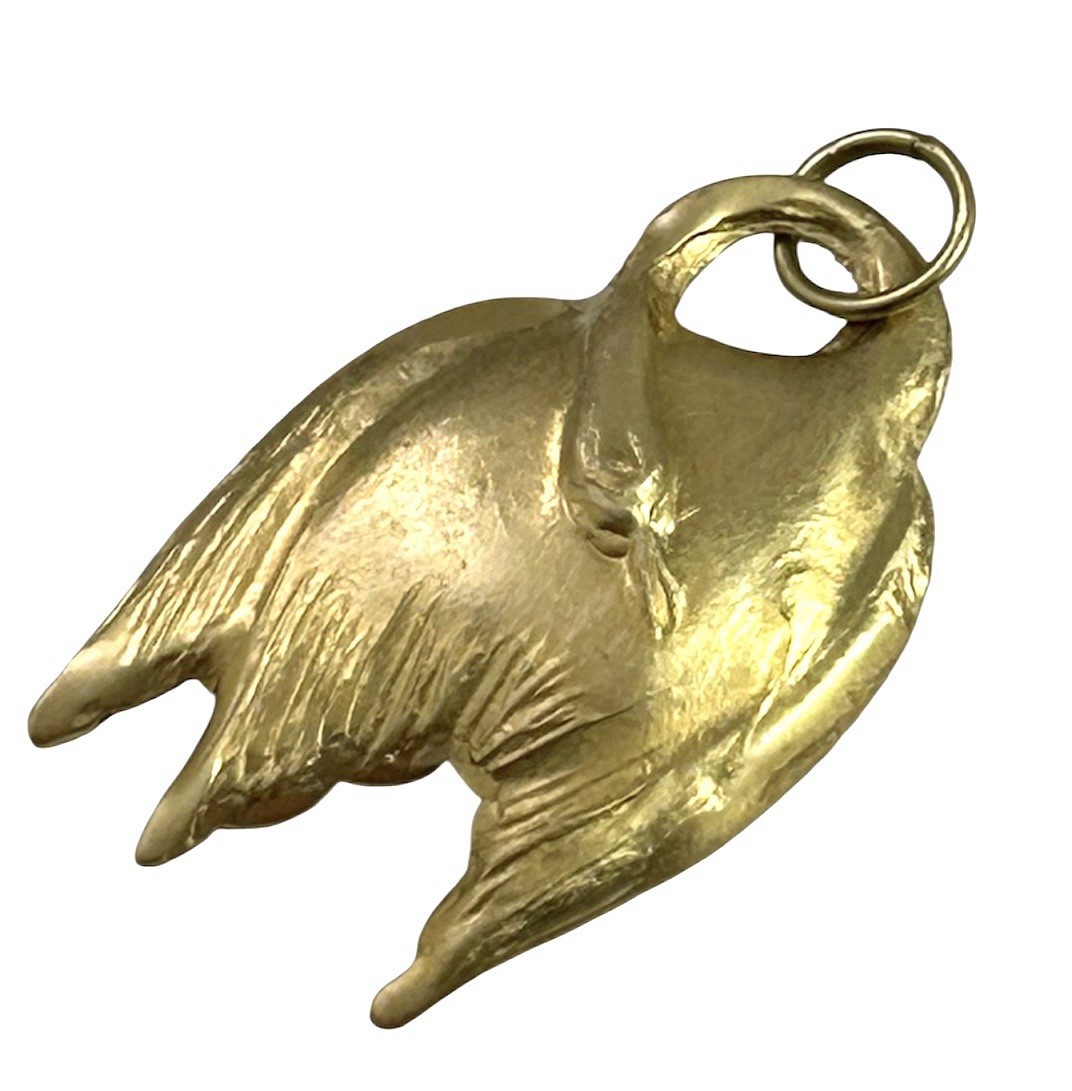 Swan Charm Necklace Pendant Elegant Brass Metal Stamping Bird Goose Jewelry